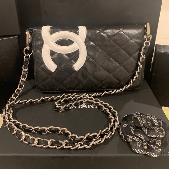 CHANEL Handbags - Chanel Extra Large Cambon Wallet Clutch on Chain